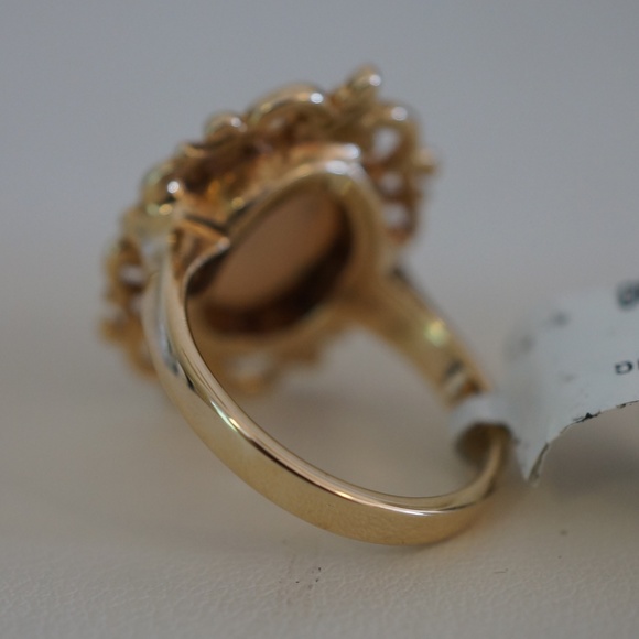 14KY Gold 11 x 9mm Oval Genuine Opal Ring - Picture 5 of 7